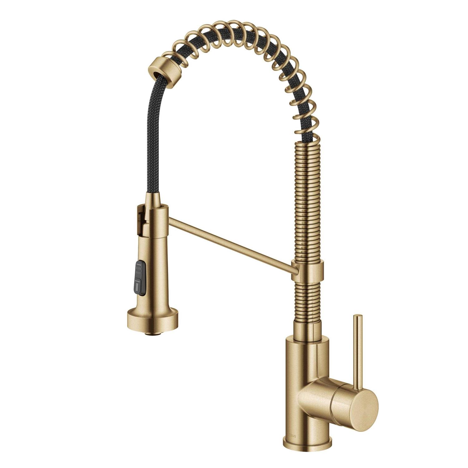 Kraus Bolden Commercial Style Pull-Down Kitchen Faucet and Purita Water Filter Faucet Combo KPF-1610-FF-100 - Zenithce