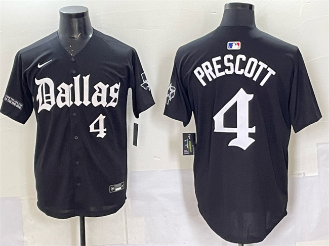 Dallas Cowboys #4 Dak Prescott Black 'Gothic Lone Star Edition' Limited Stitched Jersey - Zenithce