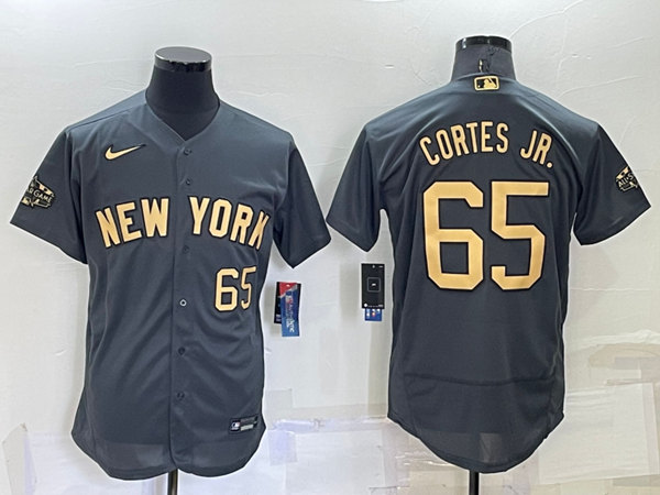 New York Yankees #65 Nestor Cortes Jr. Charcoal 2022 All-Star Flex Base Stitched Baseball Jersey - Zenithce