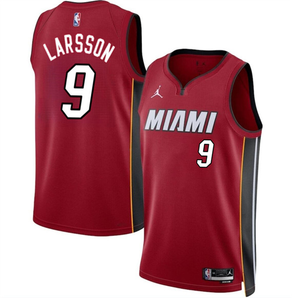 Miami Heat #9 Pelle Larsson Red 2024 Draft Statement Edition Stitched Jersey - Zenithce
