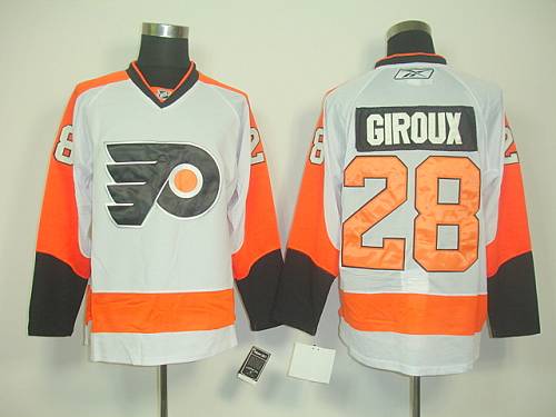 Flyers #28 Claude Giroux White Road Stitched Jersey - Zenithce