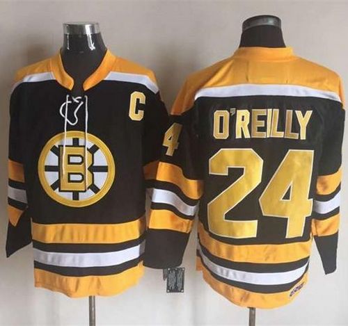 Bruins #24 Terry O'Reilly Black Yellow CCM Throwback New Stitched Jersey - Zenithce