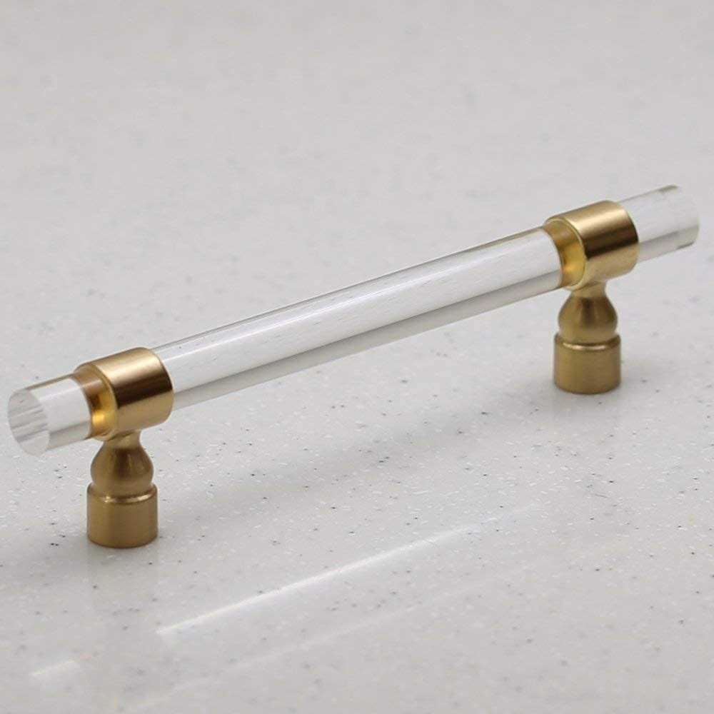 Lucite on Satin Gold Pull Hole Centers Overall Length - Zenithce