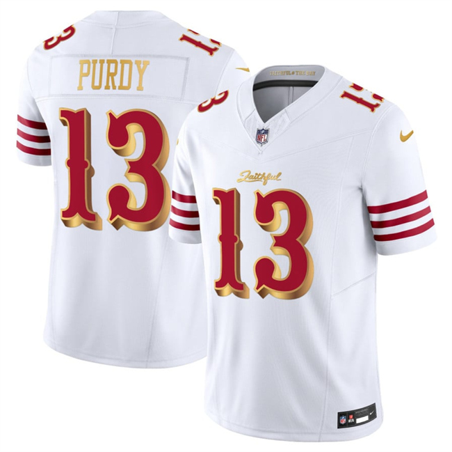San Francisco 49ers #13 Brock Purdy White Gold 2025 F.U.S.E. “Rivalries” Vapor Limited Stitched Jersey - Zenithce