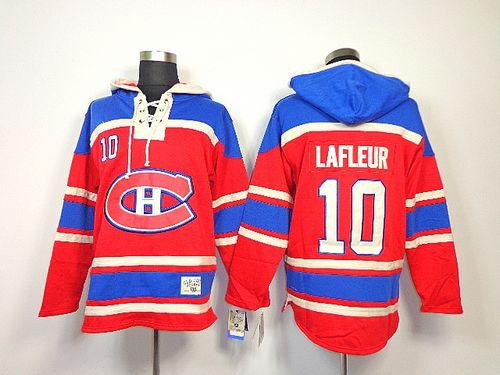 Canadiens #10 Guy Lafleur Red Sawyer Hooded Sweatshirt Stitched Jersey - Zenithce