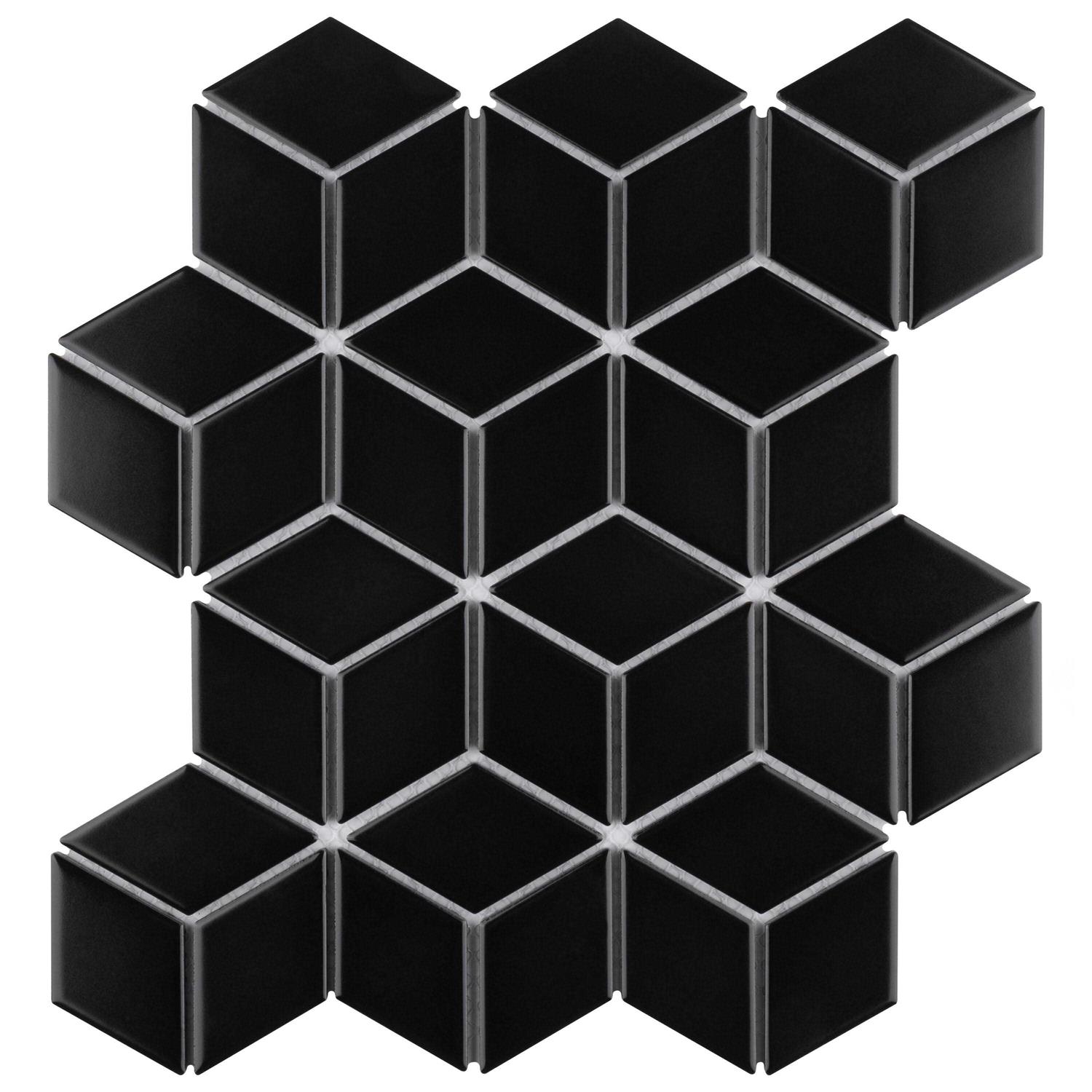 Merola Tile Rhombus Porcelain Mosaic Tile - Zenithce