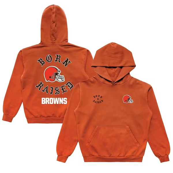 Cleveland Browns Born X Raised Orange Pullover Hoodie - Zenithce