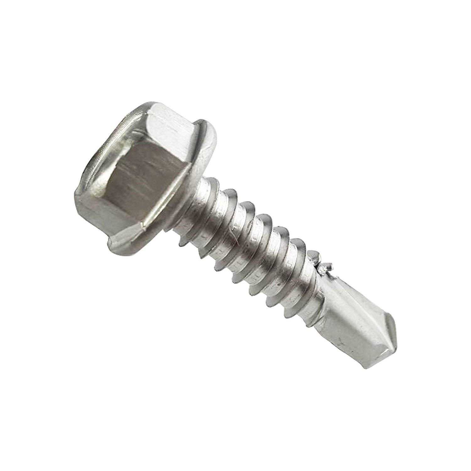 Hex Washer Head Self Drilling Tek Screws Stainless Steel 410 Qty 100 - Zenithce