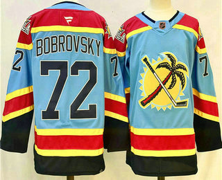 Florida Panthers #72 Sergei Bobrovsky Blue 2024 Reverse Retro Stitched Jersey - Zenithce