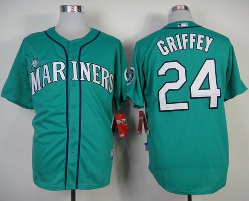 Mariners #24 Ken Griffey Green Alternate Cool Base Stitched Jersey - Zenithce