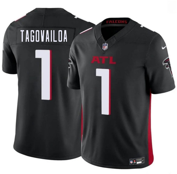 Atlanta Falcons #1 Tua Tagovailoa Black 2026 F.U.S.E. Vapor Untouchable Limited Stitched Jersey - Zenithce