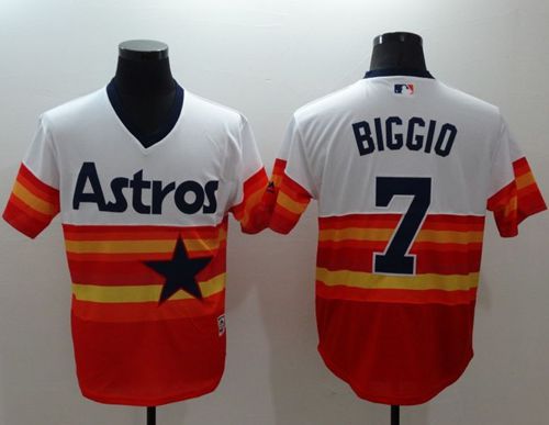 Astros #7 Craig Biggio White Orange Flexbase Authentic Collection Cooperstown Stitched Jersey - Zenithce