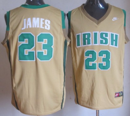 The Fighting Irish #23 Lebron James Yellow Jersey - Zenithce