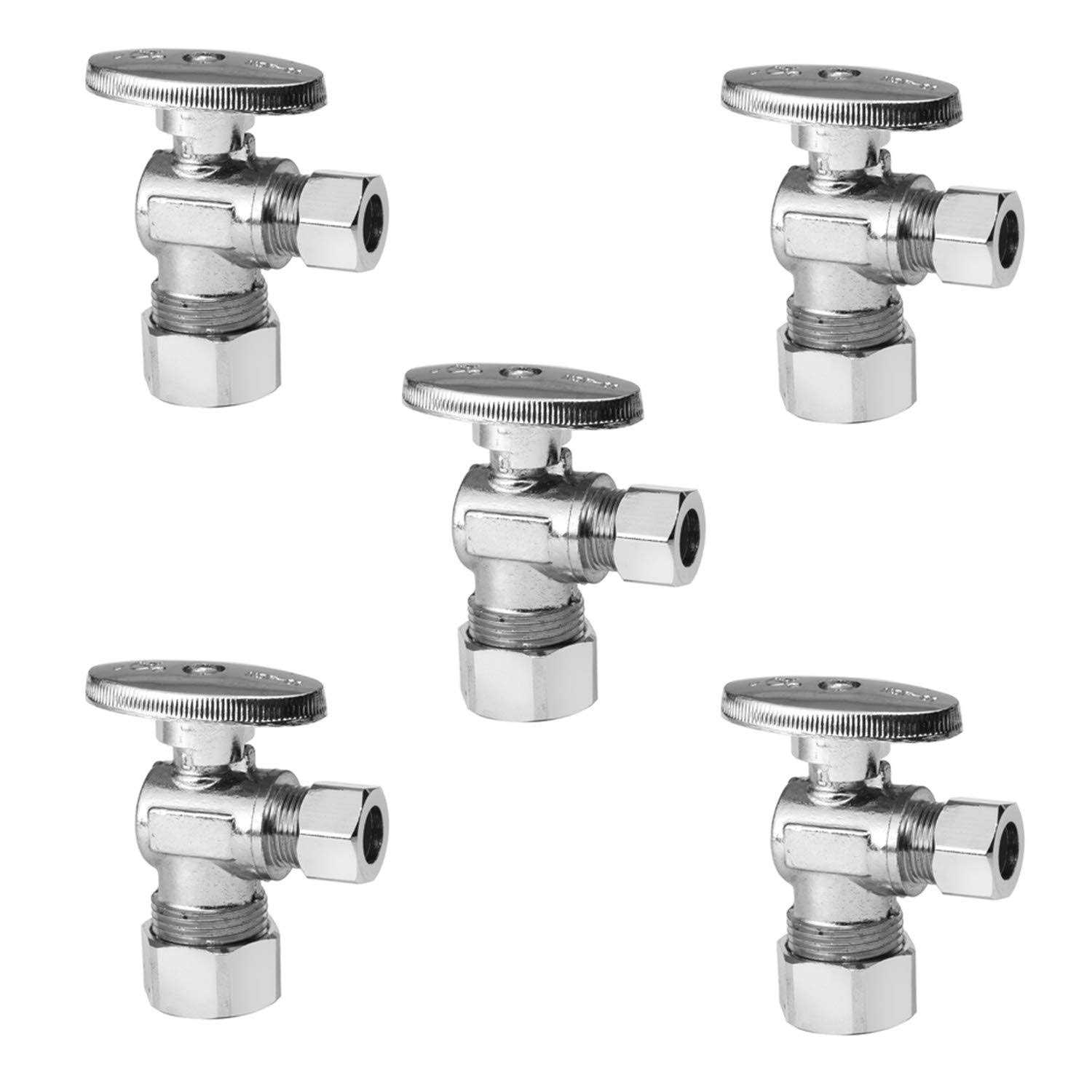 EFIELD Angle Stop Valve 1/2 Nominal Compression x 3/8 OD - Zenithce