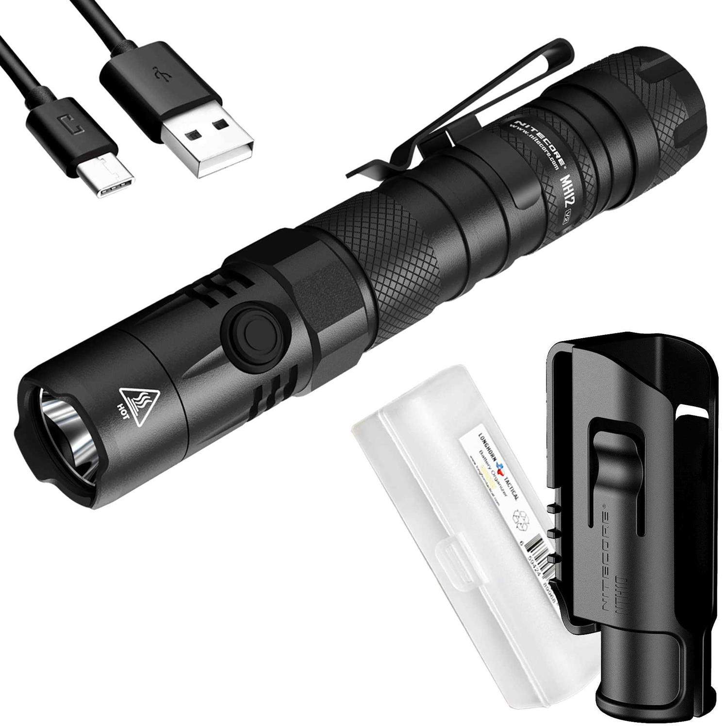 Nitecore MH12 v2 1200 Lumen USB-C Rechargeable Flashlight - Zenithce