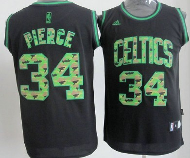 Boston Celtics #34 Paul Pierce Black Camo Fashion Jersey - Zenithce