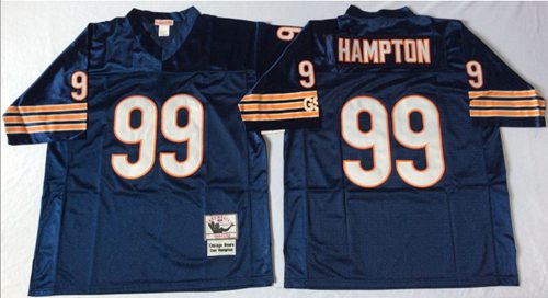 Mitchell Ness Bears #99 Dan Hampton Blue Small No. Throwback Stitched Jersey - Zenithce