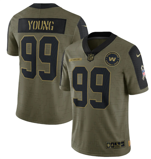 Washington Football Team #99 Chase Young 2021 Olive Salute To Service Limited Stitched Jersey - Zenithce