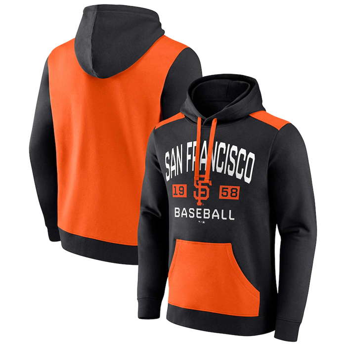 San Francisco Giants Black Orange Chip In Pullover Hoodie - Zenithce