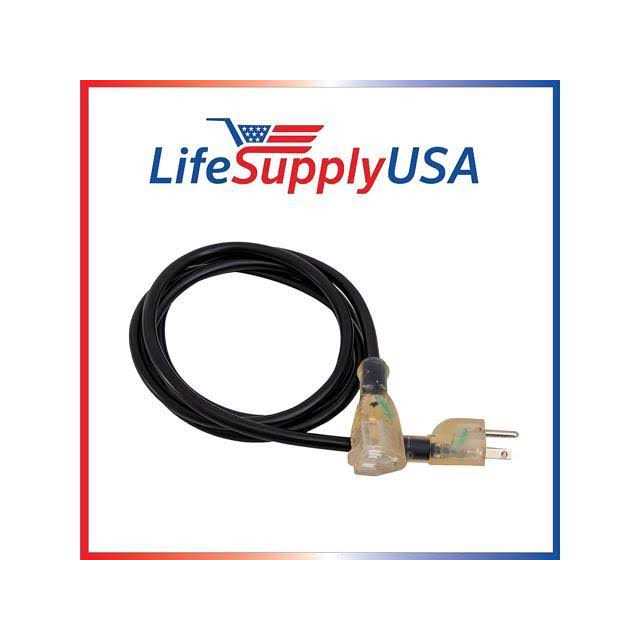 LifeSupplyUSA SJTW 15 Amp 125 Volt 1875 Watt Lighted End Indoor/Outdoor Black Heavy Duty Extension Cord - Zenithce
