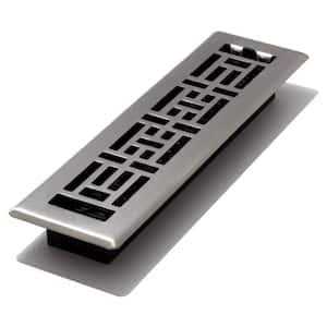Decor Grates 4 in. x 10 in. Oriental Steel Plated Floor Register - Zenithce