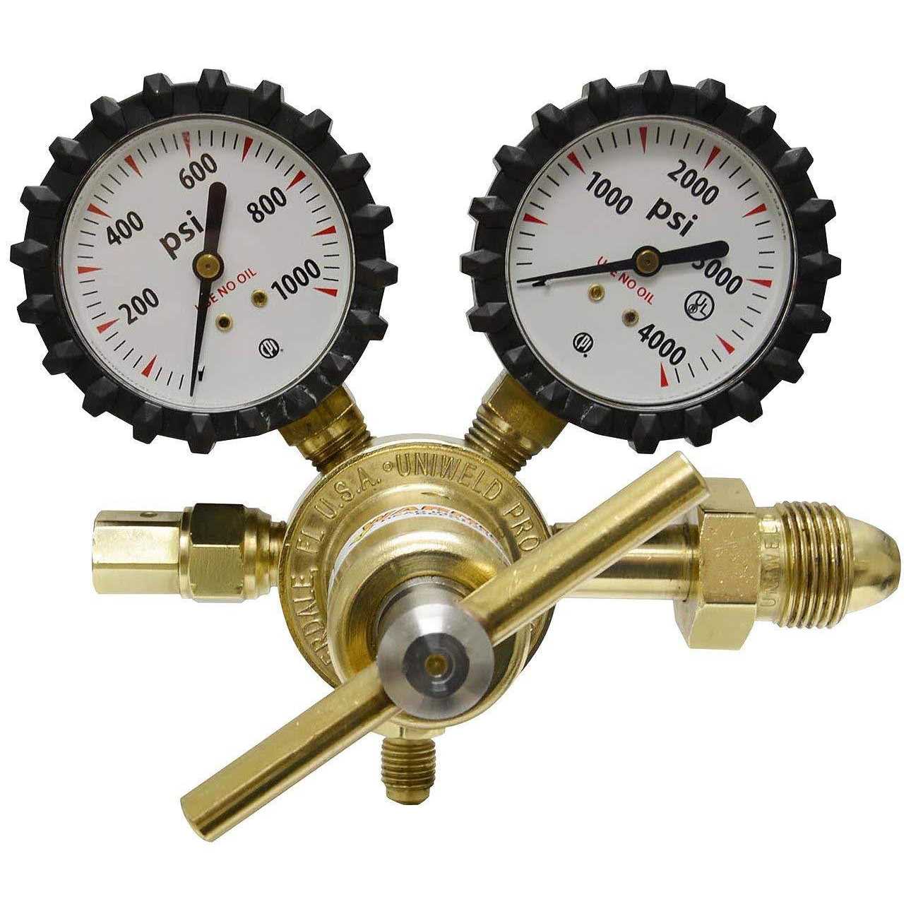 Nitrogen Regulator 0-600psi CGA580 Inlet 1/4-inch Male Flare Outlet Connection - Zenithce