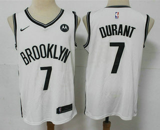Brooklyn Nets #7 Kevin Durant 2021 White Swingman Stitched Jersey With The NEW Sponsor Logo - Zenithce