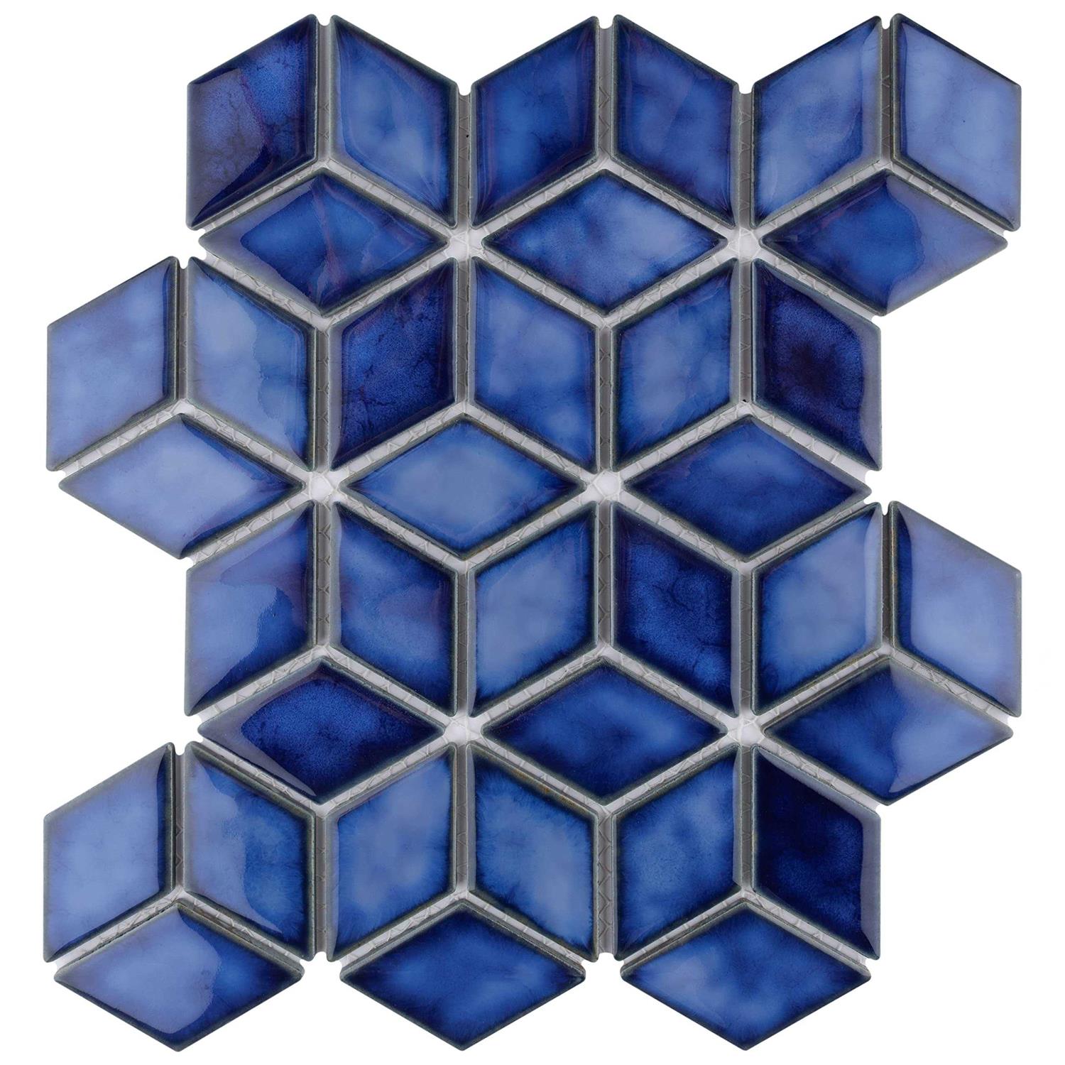 Merola Tile Rhombus Porcelain Mosaic Tile - Zenithce