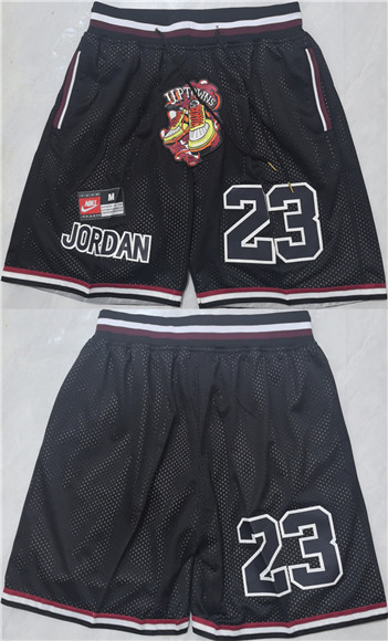 Chicago Bulls #23 Michael Jordan Black Shorts002 (Run Small) - Zenithce