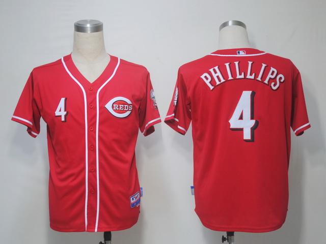 Reds #4 Brandon Phillips Red Cool Base Stitched Jersey - Zenithce