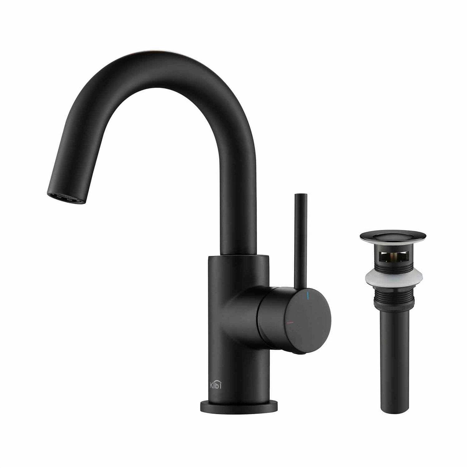 KIBI Brass High Arc Pull Out Single Level Kitchen Faucet with Sprayer Brushed - Zenithce