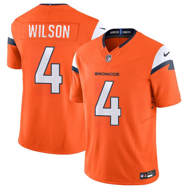 Denver Broncos #4 Zach Wilson Orange 2024 F.U.S.E. Vapor Limited Stitched Jersey - Zenithce