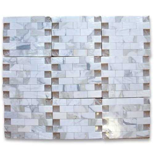Marble Online Calacatta Gold 2×4 Brick Subway Calcutta Marble Mosaic Tile - Zenithce