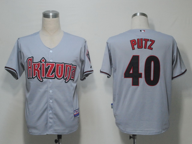 Diamondbacks #40 J.J Putz Grey Cool Base Stitched Jersey - Zenithce