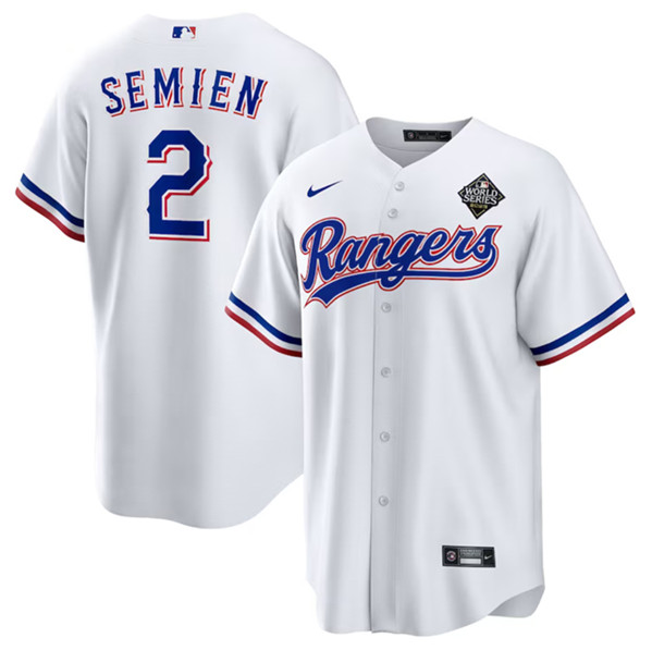 Texas Rangers #2 Marcus Semien White 2023 World Series Stitched Jersey - Zenithce