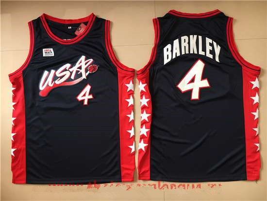 1996 Olympics Team USA #4 Charles Barkley Navy Blue Stitched Swingman Jersey - Zenithce