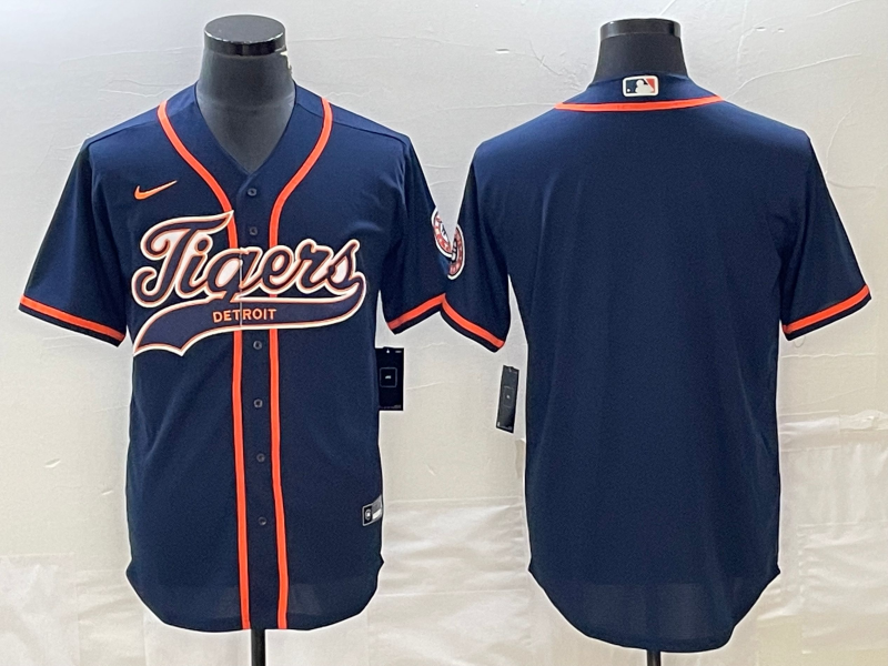 Detroit Tigers Blank Navy Cool Base Stitched Jersey - Zenithce