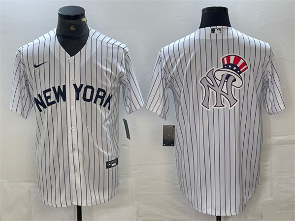 New York Yankees Team Big Logo White Cool Base Stitched Jersey - Zenithce
