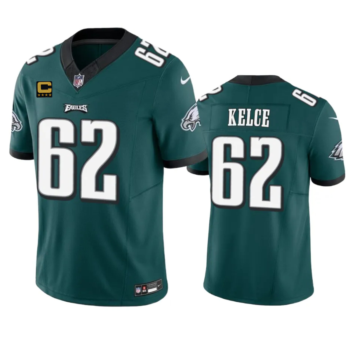 Philadelphia Eagles #62 Jason Kelce Green 2023 F.U.S.E. With 4-Star C Patch Vapor Untouchable Limited Stitched Jersey - Zenithce