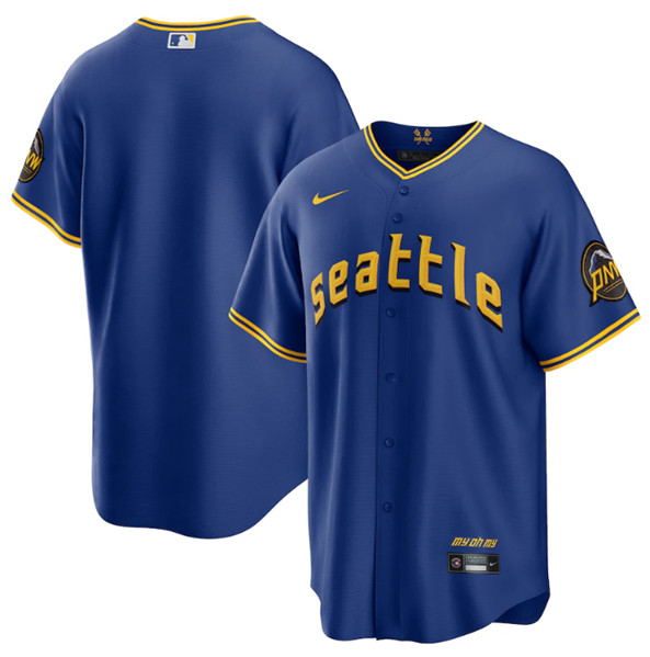 Seattle Mariners Blank Royal 2023 City Connect Cool Base Stitched Jersey - Zenithce