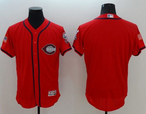 Reds Blank Red Fashion Stars Stripes Flexbase Authentic Stitched Jersey - Zenithce