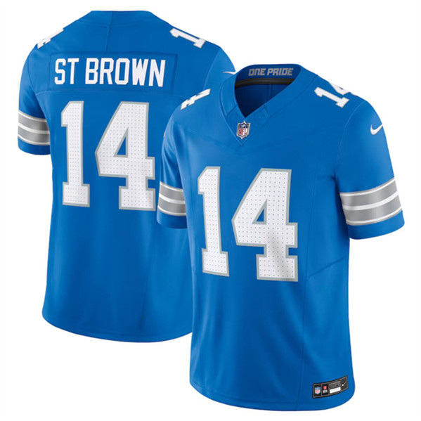 Detroit Lions #14 Amon-Ra St. Brown Blue 2024 F.U.S.E. Vapor Limited Stitched Jersey - Zenithce