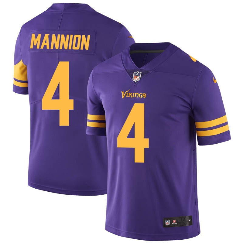 Minnesota Vikings #4 Sean Mannion Purple Color Rush Limited Stitched Jersey - Zenithce