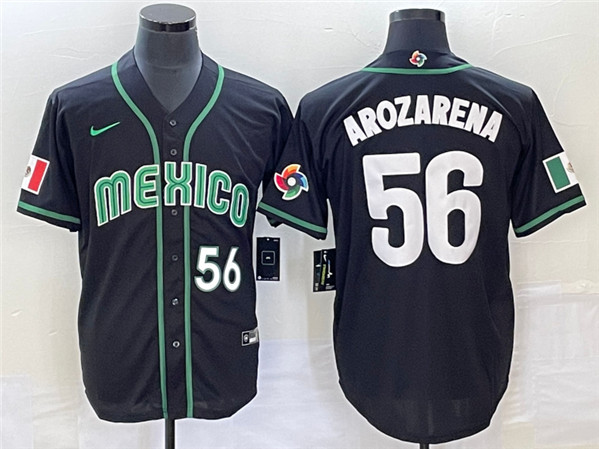 Mexico #56 Randy Arozarena 2023 Black World Classic Stitched Jersey - Zenithce