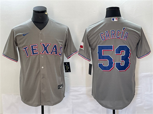 Texas Rangers #53 Adolis García Gray With Patch Cool Base Stitched Jersey - Zenithce