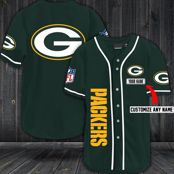Green Bay Packers Customized Green Baseball Stitched Jersey - Zenithce
