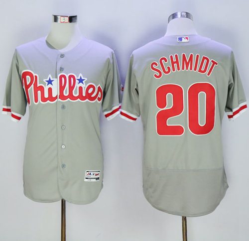 Phillies #20 Mike Schmidt Grey Flexbase Authentic Collection Stitched Jersey - Zenithce