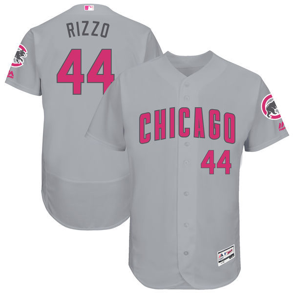 Chicago Cubs #44 Anthony Rizzo Majestic Gray Mother's Day Flex Base Stitched Jersey - Zenithce