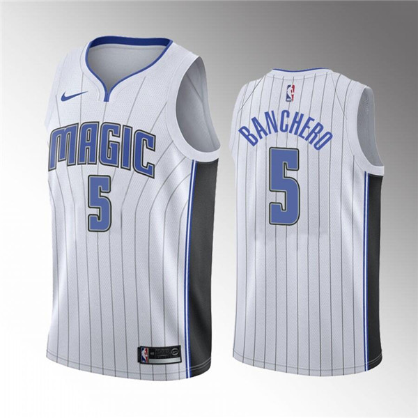 Orlando Magic #5 Paolo Banchero White 2022 Draft Stitched Jersey - Zenithce