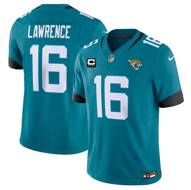 Jacksonville Jaguars #16 Trevor Lawrence Teal With 4-Star C Patch Vapor Untouchable Limited Stitched Jersey - Zenithce